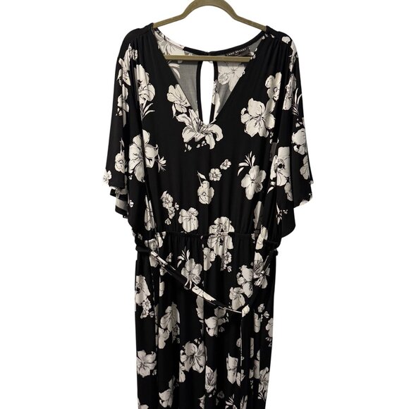 Lane Bryant Black & White Floral Jumpsuit Size 26/28W stretch Jumpsuit - Picture 12 of 12